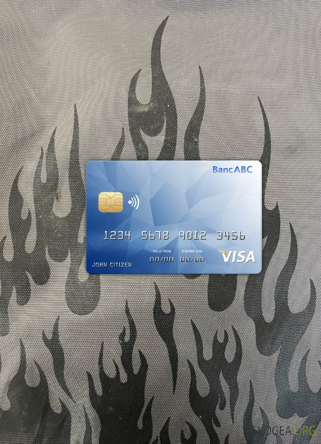 Photolook de la carte visa bancaire ABC du Botswana avant